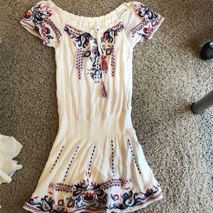 Parker off the shoulder print dress